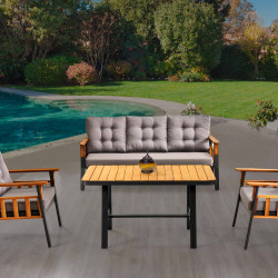 Ela Çıtalı Bahçe Koltuk Takımı